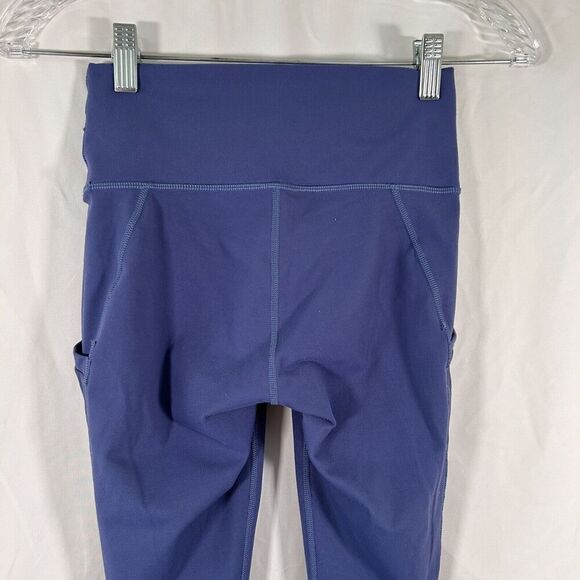 Fabletics Leggings Women's Small Blue Pull On Mid Rise Stretchy Side Mesh - Picture 7 of 9